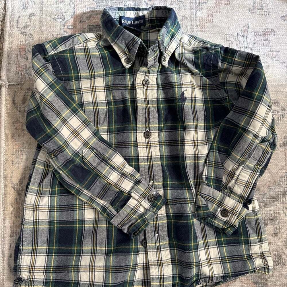 Ralph Lauren Boys 3T Long Sleeve Plaid Button Down Shirt